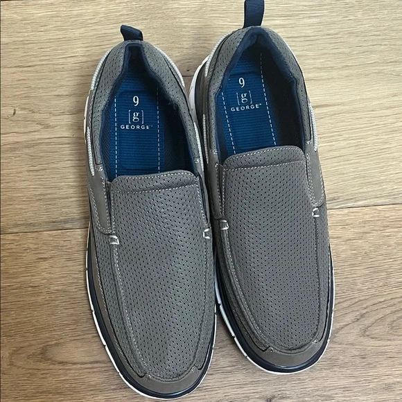 George Men's Taupe Slip-On Loafers - Picture 2 of 4